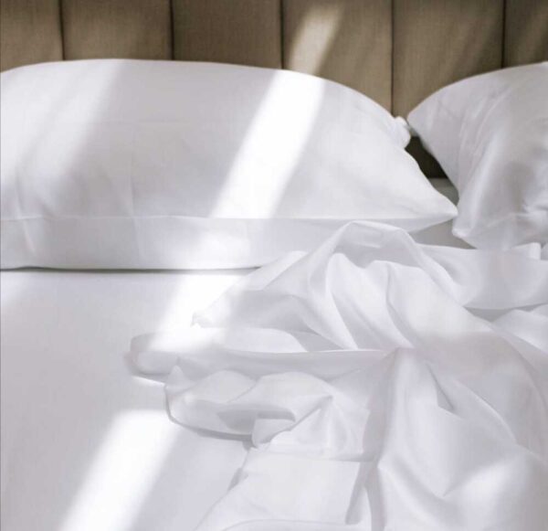 Juego de Sabanas Tela Nacar Blanco Colchon Alto 3pl