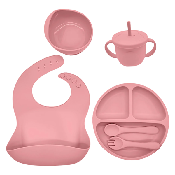 KIT DE ALIMENTACIóN PARA BEBé 6 PIEZAS ROSA PASTEL ÚPALE