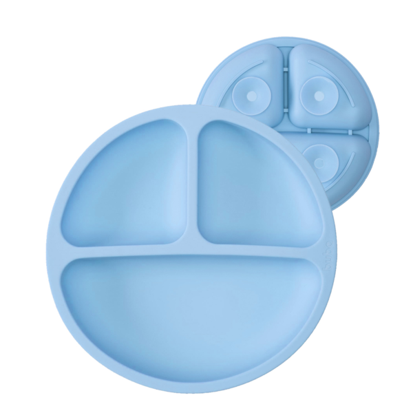 PLATO DE SILICONA PARA BEBéS ÚPALE AZUL 4 VENTOSAS