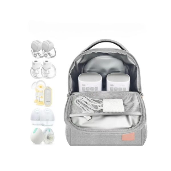 BOLSO TéRMICO PARA LECHE MATERNA GRIS + 2 PILAS HIELO