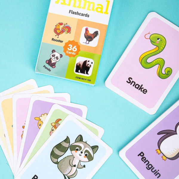 FLASHCARDS PARA NIñOS ANIMALES X 36