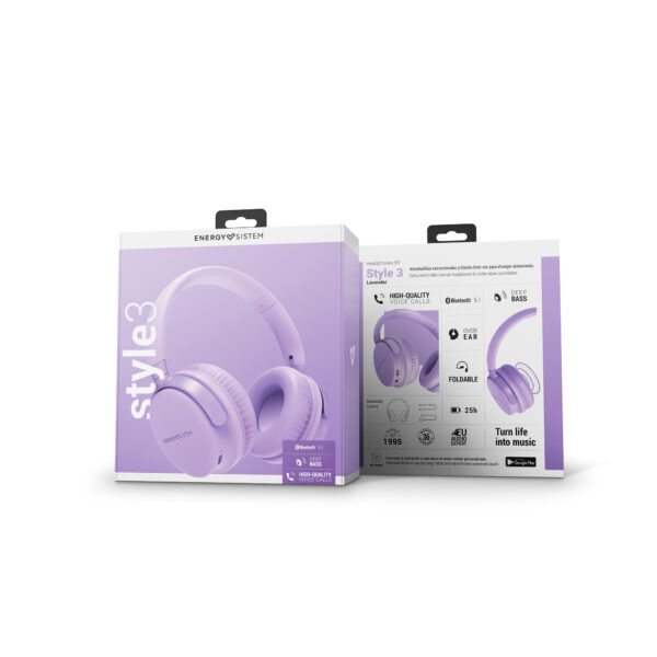 Audífonos On-Ear Bluetooth Energy Sistem Style 3 Lavanda