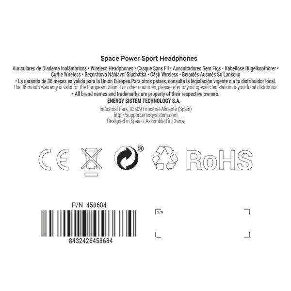 Audífonos On-Ear Deportivos Energy Sistem Space Power Sport