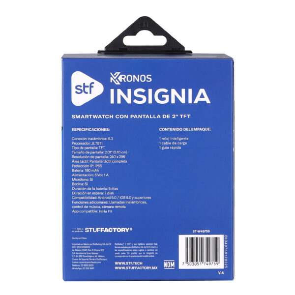 Smartwatch Kronos Insignia Negro