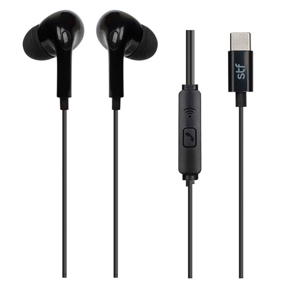 Audífonos In-Ear STF con Micrófono Tipo C Negro