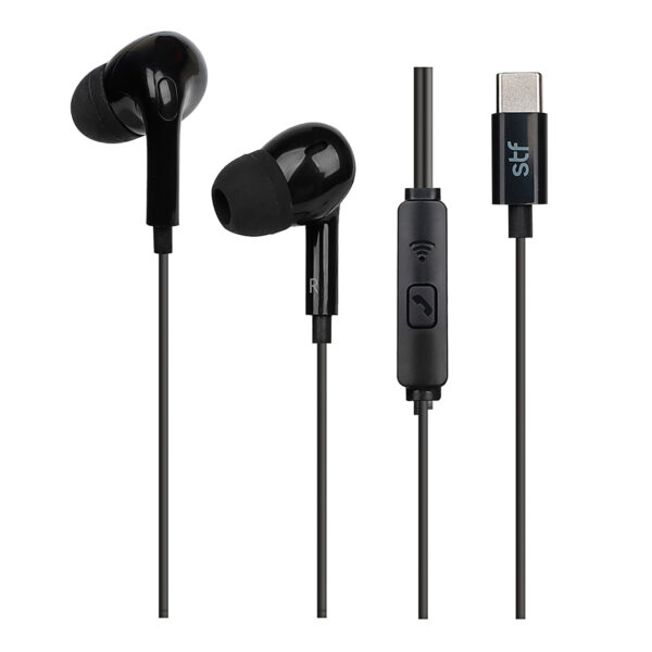 Audífonos In-Ear STF con Micrófono Tipo C Negro