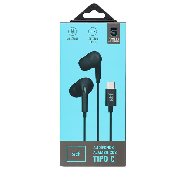 Audífonos In-Ear STF con Micrófono Tipo C Negro