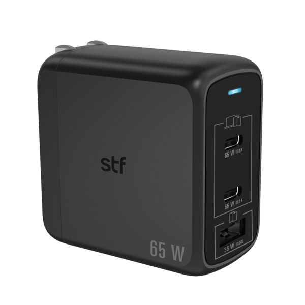 Cargador de Pared GaN STF 65W con Conectores Internacionales