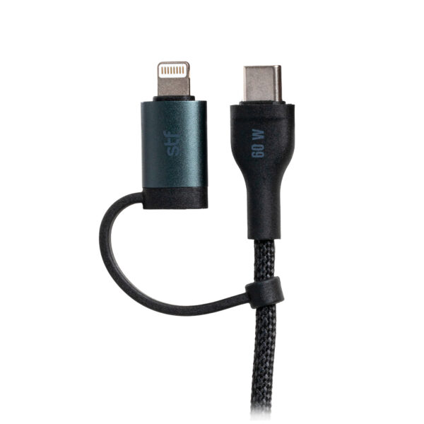 Cable 4 en 2 Tipo C y USB a Tipo C y Lightning STF