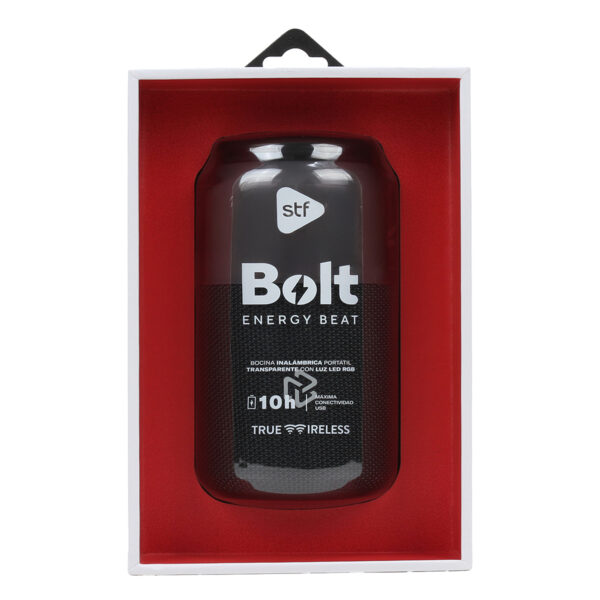 Bocina Inalámbrica Portátil Bolt STF con Luz LED RGB Negra
