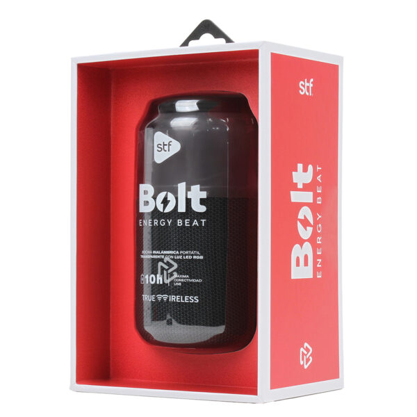 Bocina Inalámbrica Portátil Bolt STF con Luz LED RGB Negra