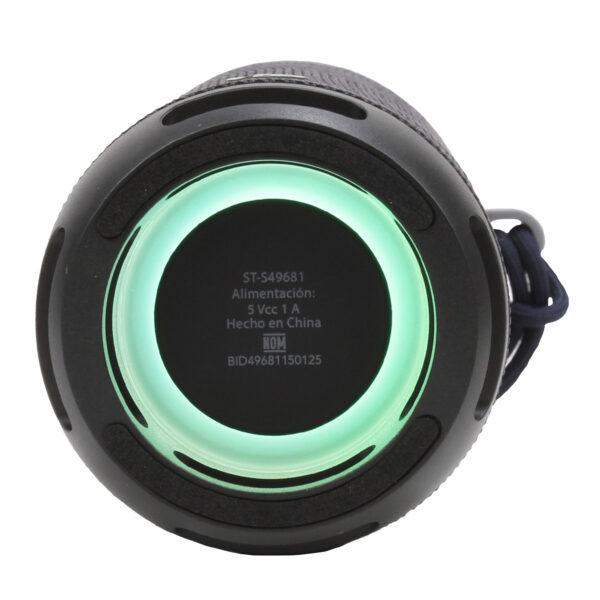 Bocina Inalámbrica Portátil Rise STF con Luz LED RGB Negra