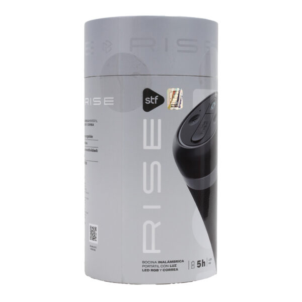 Bocina Inalámbrica Portátil Rise STF con Luz LED RGB Negra