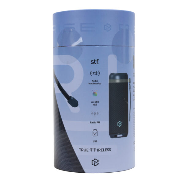 Bocina Inalámbrica Portátil Rise STF con Luz LED RGB Azul