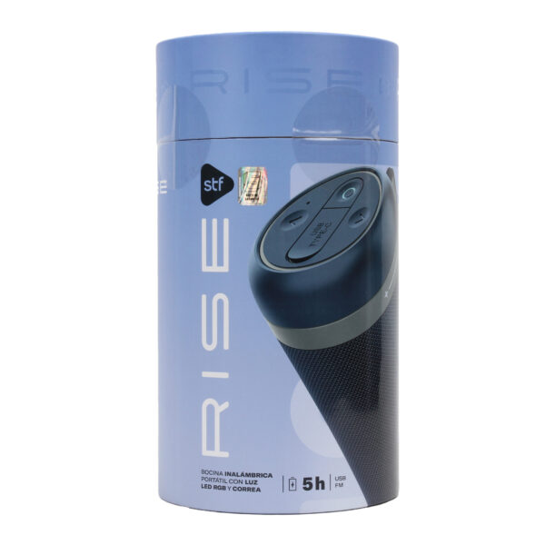 Bocina Inalámbrica Portátil Rise STF con Luz LED RGB Azul