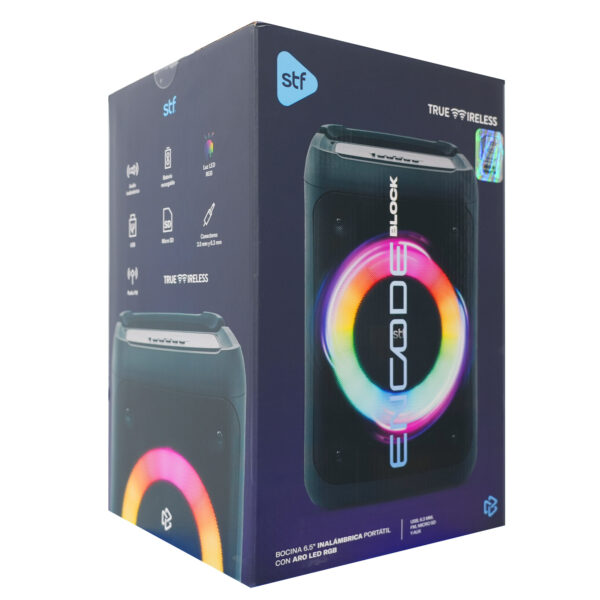 Bocina Inalámbrica Encode Block 6.5" STF con Aro LED RGB