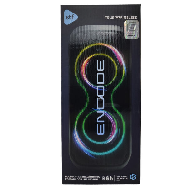 Bocina Inalámbrica Encode 4" x2 STF con Luz LED RGB