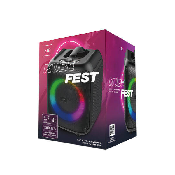 Bafle Inalámbrico Kube Fest 8" STF con Aro LED RGB