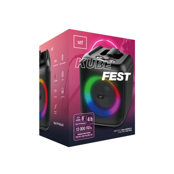 Bafle Inalámbrico Kube Fest 8" STF con Aro LED RGB