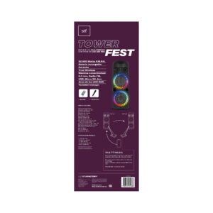 Bafle Inalámbrico Tower Fest 8" x2 STF con Luz LED RGB